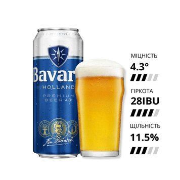 Пиво Bavaria Premium, ж/б, 4,3%, 0.5л  /pyvo-bavaria-premium фото